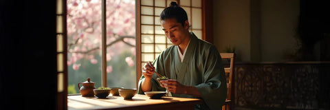 eating gyokuro leaves