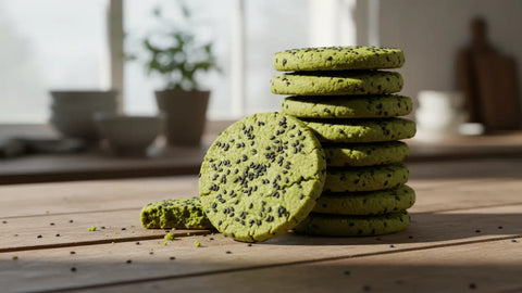 matcha black sesame cookies