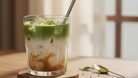 caramel matcha latte